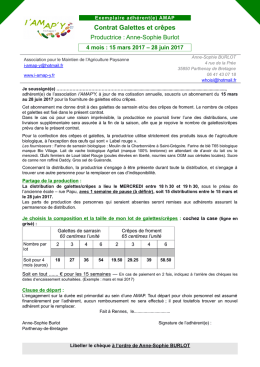 Contrat Galettes et cr&ecirc;pes