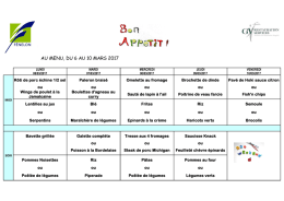AU MENU, DU 6 AU 10 MARS 2017