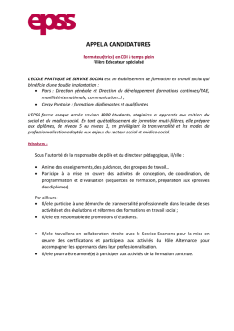 Annonce > L`epss recrute Formateur(trice)