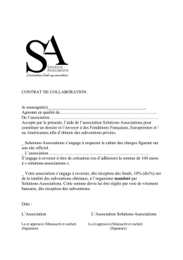 Contrat de collaboration - Solutions