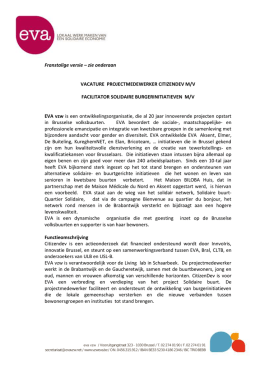 Vacature projectmedewerker – chargé(e) de project