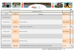 Programme semaine 9