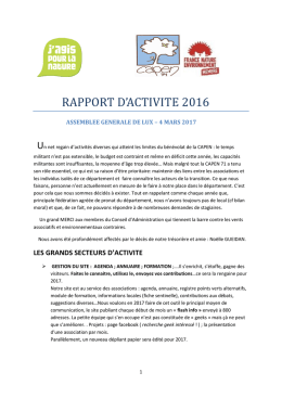 Rapport d`activité