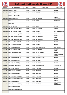 Weekend 04 – 05 mars