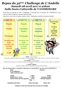 (avant le 26 mars, places limit&eacute;es) pour la soir&eacute;e repas/danse