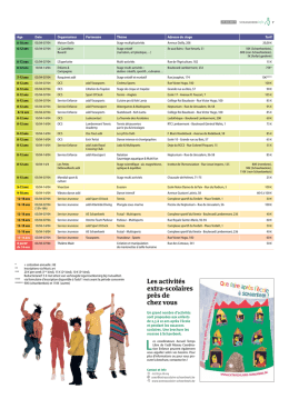 Les activités extra-scolaires près de chez vous