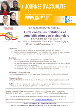 Lutte contre les pollutions et sensibilisation des plaisanciers