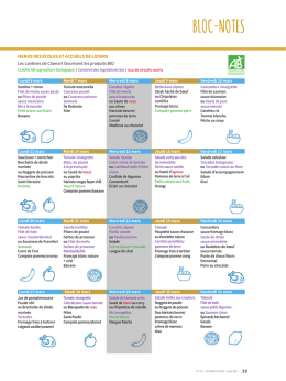 Menus des cantines - Mars 2017