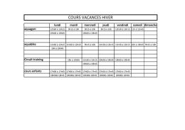 cours vacances hiver - Espace aquatique de Derval