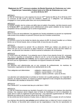 r&egrave;glement du concours