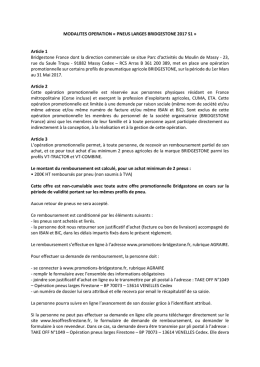 MODALITES OPERATION &laquo; PNEUS LARGES