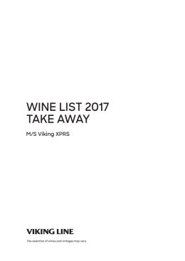 WINE LIST 2017 TAKE AWAY