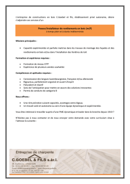 Poseur/installateur de revêtements en bois (m/f)