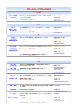 calendrier des nationaux