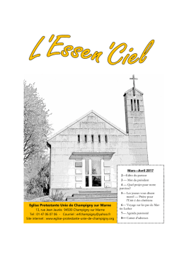 Bulletin actuel - Eglise Protestante Unie de Champigny