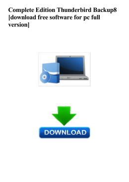 Complete Edition Thunderbird Backup8 [download free software for