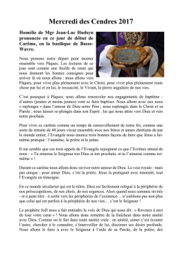 Hom&eacute;lie - Paroisse Notre-Dame de Basse