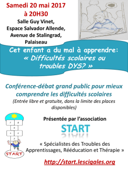 Cet enfant a du mal &agrave; apprendre! Difficult&eacute; scolaire ou trouble DYS?