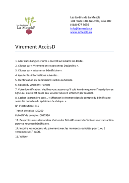 Virement Acc&egrave;sD - Les Jardins de la Mescla