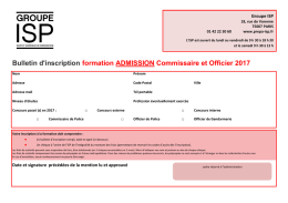 Dossier d`inscription