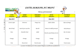 cette semaine au menu
