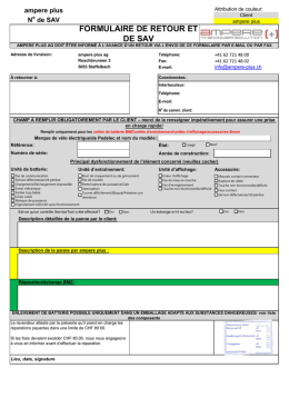 formulaire de retour et de sav