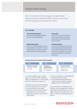 Compte de libre passage - Fiche de produit