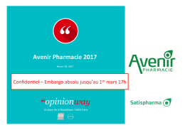 Avenir Pharmacie 2017