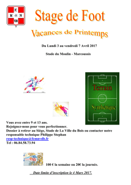 telecharger dossier d`inscription. - Football Club Marcoussis Nozay