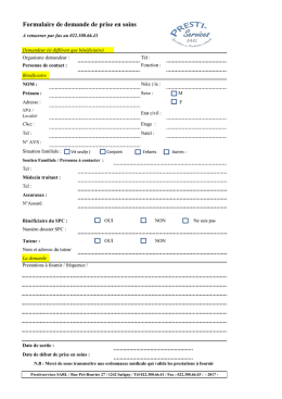 Formulaire de demande de prise en soins - Presti
