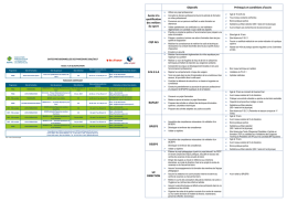 Calendrier previsionnel des parcours