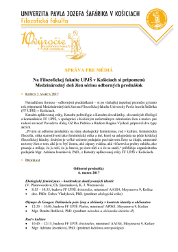 Na Filozofickej fakulte UPJŠ v Košiciach si pripomenú
