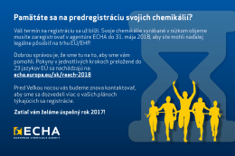 Pamätáte sa na predregistráciu svojich chemikálií? - ECHA