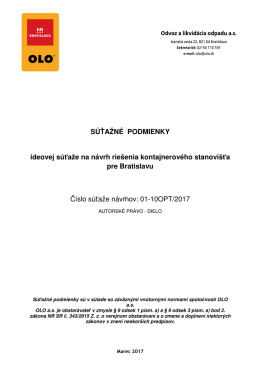 S&uacute;ťažn&eacute; podmienky - kontajnerov&eacute; stojisko