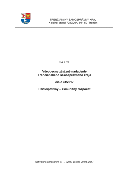 Všeobecne záväzné nariadenie Trenčianskeho samosprávneho