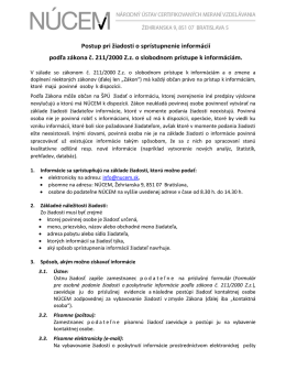 Postup pri žiadosti o sprístupnenie informácií podľa