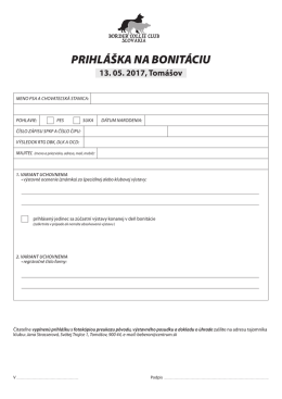 prihl&aacute;&scaron;ka na bonit&aacute;ciu