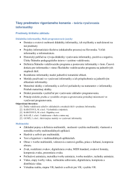 teória vyučovania informatiky