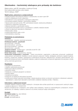 Obchodno &ndash; technick&yacute; z&aacute;stupca pre pr&iacute;sady do bet&oacute;nov