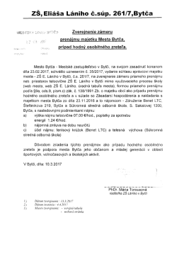 Prenájom - ZŠ Lániho