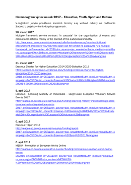 Harmonogram výziev na rok 2017 - RRA Senec