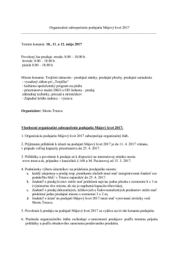 Organizačné zabezpečenie podujatia Májový kvet 2017