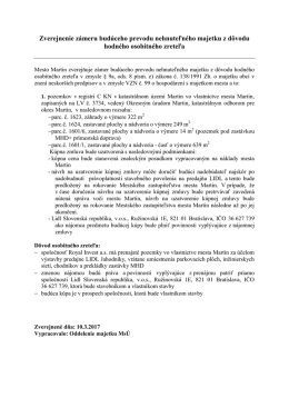 Zverejnenie zámeru budúceho prevodu
