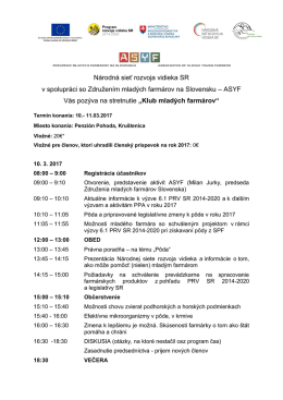 program - Združenie mladých farmárov na Slovensku