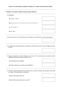Ukážka cvičného testu z matematiky