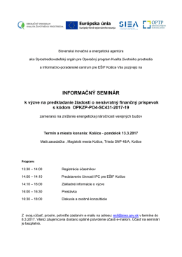 informačn&yacute; semin&aacute;r - Op-kzp