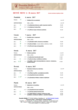 Denn&eacute; menu - Penzi&oacute;n Diana
