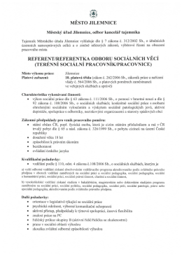 terénní sociální pracovník/pracovnice