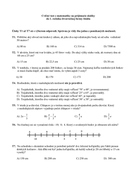 Ukážka cvičného testu z matematiky
