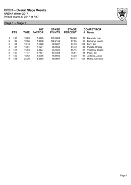 Stage - IPSC Ostrava